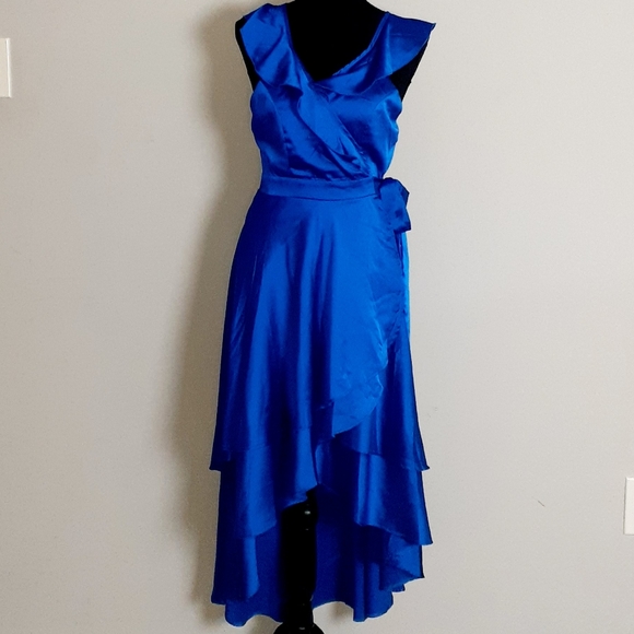 Fashion Nova Whitney Midi Hi Lo Wrap Dress Size L - Picture 2 of 4